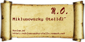 Miklusovszky Otelló névjegykártya